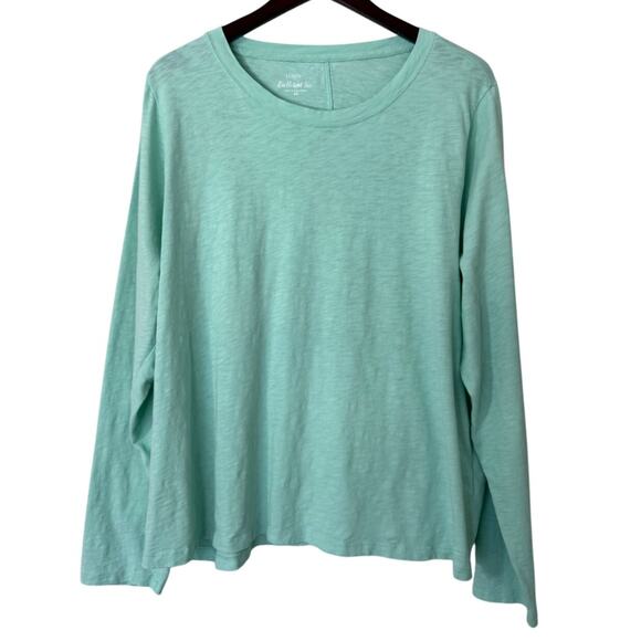 J.‎ Crew Girlfriend Tee Long Sleeve Textured Cotton Plus Size 3X - Picture 1 of 5